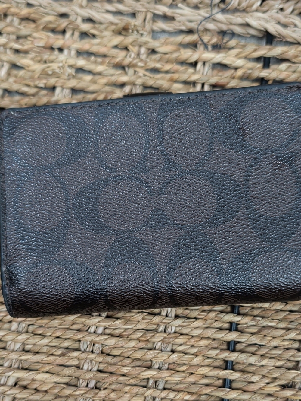 Coach Women's Brown/Black Signature Small Wallet - Picture 4 of 8